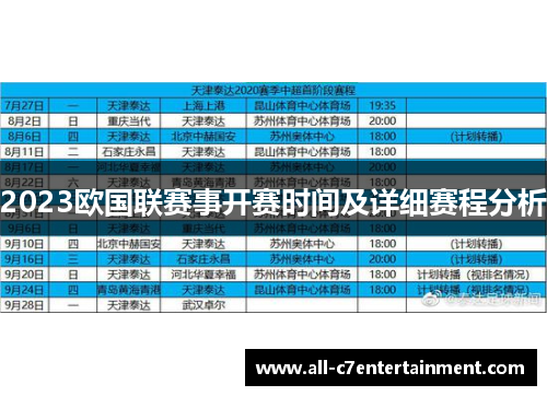 2023欧国联赛事开赛时间及详细赛程分析 2023欧国联赛事开赛时间及详细赛程分析